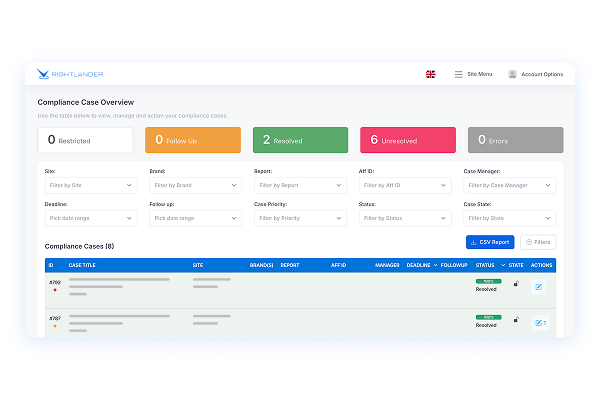 User-friendly partner quality scoring portal in Rightlander